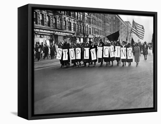 Harlem Protests the Scottsboro Verdict as a L-Y-N-C-H-I-N-G-null-Framed Stretched Canvas