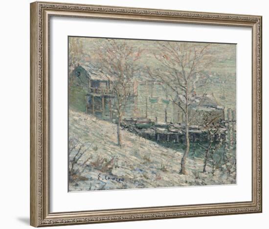 Harlem River Winter Scene-Ernest Lawson-Framed Premium Giclee Print