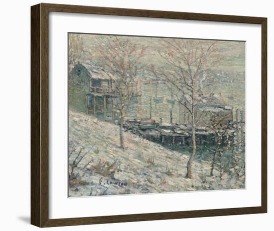 Harlem River Winter Scene-Ernest Lawson-Framed Premium Giclee Print