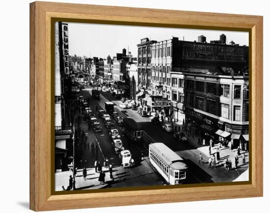 Harlem's Famous Thoroughfare, 125th Street in 1943-null-Framed Stretched Canvas