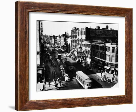 Harlem's Famous Thoroughfare, 125th Street in 1943-null-Framed Photo