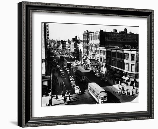 Harlem's Famous Thoroughfare, 125th Street in 1943-null-Framed Photo