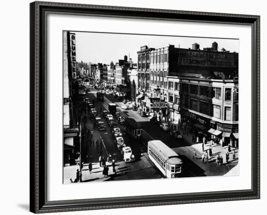 Harlem's Famous Thoroughfare, 125th Street in 1943-null-Framed Photo