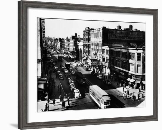 Harlem's Famous Thoroughfare, 125th Street in 1943-null-Framed Photo