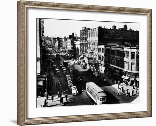 Harlem's Famous Thoroughfare, 125th Street in 1943-null-Framed Photo