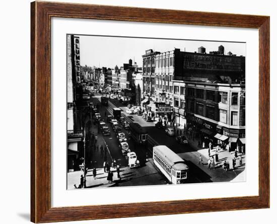 Harlem's Famous Thoroughfare, 125th Street in 1943-null-Framed Photo