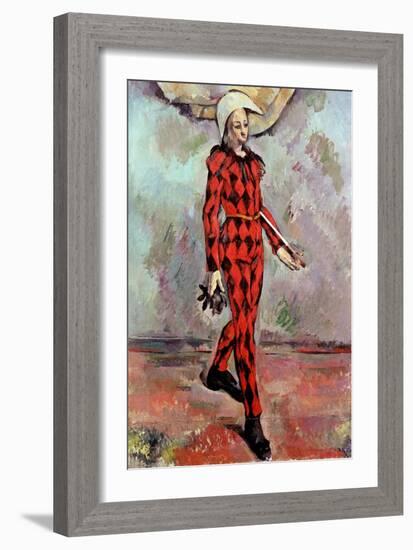 Harlequin, 1890-Paul Cézanne-Framed Giclee Print