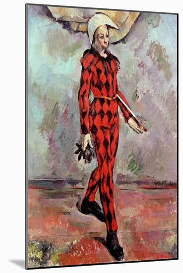 Harlequin, 1890-Paul Cézanne-Mounted Giclee Print