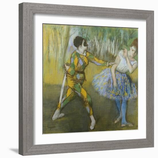 Harlequin and Columbine-Edgar Degas-Framed Giclee Print