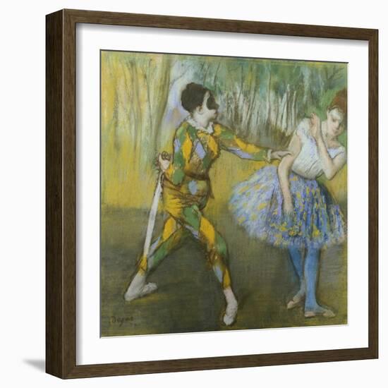 Harlequin and Columbine-Edgar Degas-Framed Giclee Print