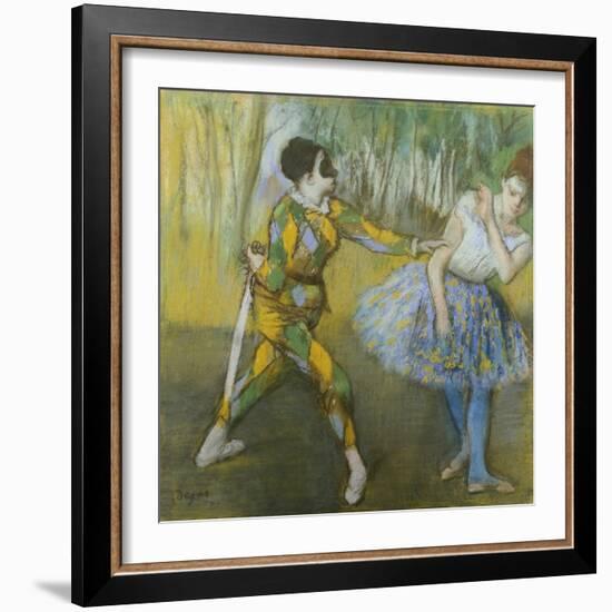 Harlequin and Columbine-Edgar Degas-Framed Giclee Print