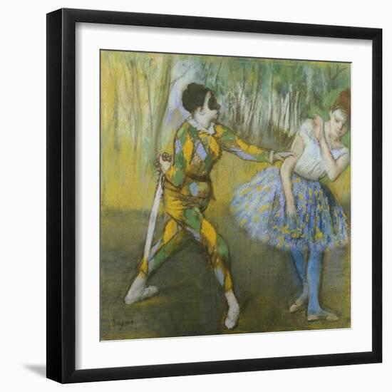 Harlequin and Columbine-Edgar Degas-Framed Giclee Print