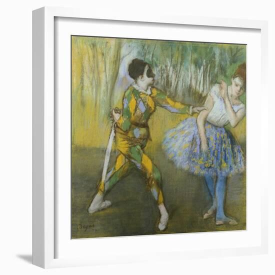 Harlequin and Columbine-Edgar Degas-Framed Giclee Print