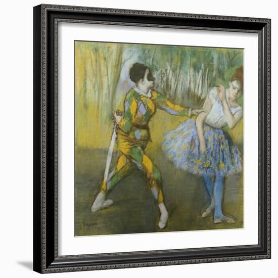 Harlequin and Columbine-Edgar Degas-Framed Giclee Print