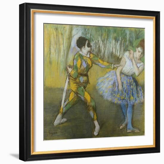 Harlequin and Columbine-Edgar Degas-Framed Giclee Print