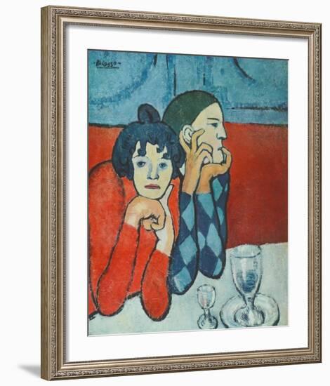 Harlequin and Companion-Pablo Picasso-Framed Collectable Print