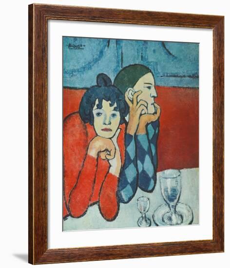 Harlequin and Companion-Pablo Picasso-Framed Collectable Print