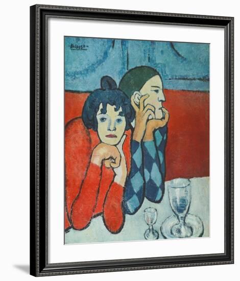 Harlequin and Companion-Pablo Picasso-Framed Collectable Print