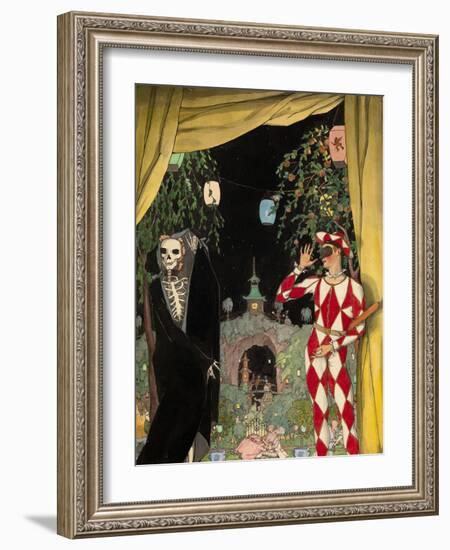 Harlequin and Death, 1918-Konstantin Andreyevich Somov-Framed Giclee Print