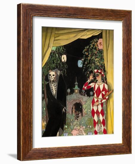 Harlequin and Death, 1918-Konstantin Andreyevich Somov-Framed Giclee Print