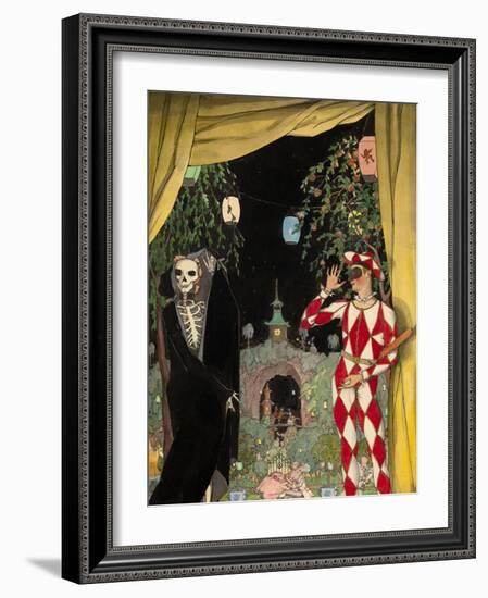 Harlequin and Death, 1918-Konstantin Andreyevich Somov-Framed Giclee Print