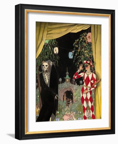 Harlequin and Death, 1918-Konstantin Andreyevich Somov-Framed Giclee Print