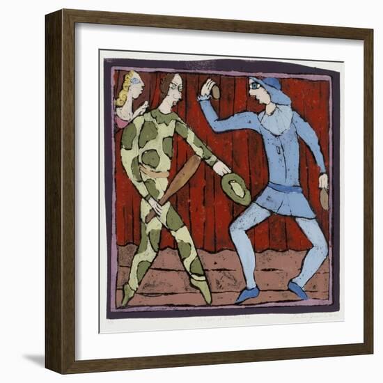 Harlequin and Scaramouche (Commedia Dell'Arte)-Leslie Xuereb-Framed Giclee Print