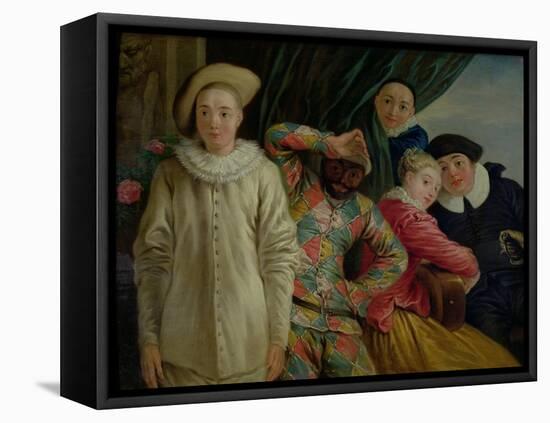 Harlequin, Pierrot and Scapin-Jean Antoine Watteau-Framed Premier Image Canvas