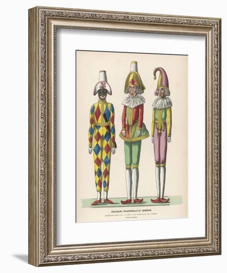 Harlequin Pulcinello, Punch, and Bobeche, Clown-null-Framed Photographic Print