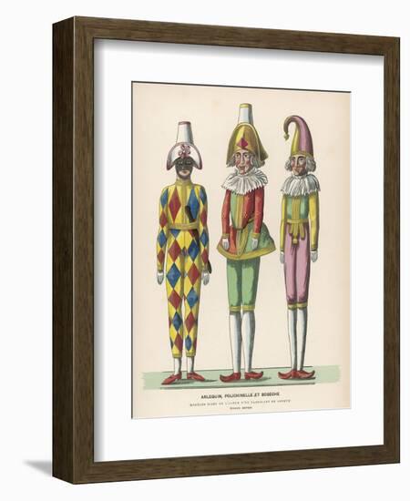 Harlequin Pulcinello, Punch, and Bobeche, Clown-null-Framed Photographic Print