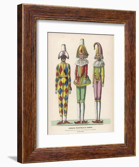 Harlequin Pulcinello, Punch, and Bobeche, Clown-null-Framed Photographic Print