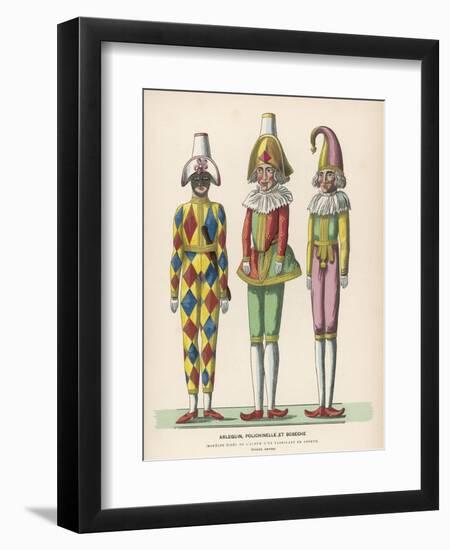 Harlequin Pulcinello, Punch, and Bobeche, Clown-null-Framed Photographic Print