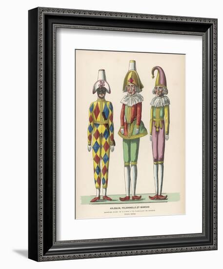 Harlequin Pulcinello, Punch, and Bobeche, Clown--Framed Photographic Print