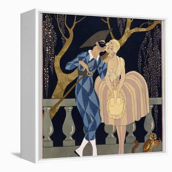 Harlequin's Kiss-Georges Barbier-Framed Premier Image Canvas