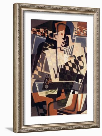 Harlequin with a Guitar, 1917-Juan Gris-Framed Giclee Print