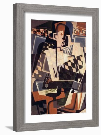 Harlequin with a Guitar, 1917-Juan Gris-Framed Giclee Print