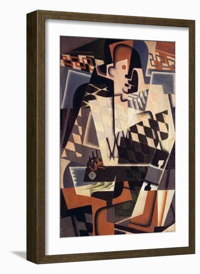 Harlequin with a Guitar, 1917-Juan Gris-Framed Giclee Print