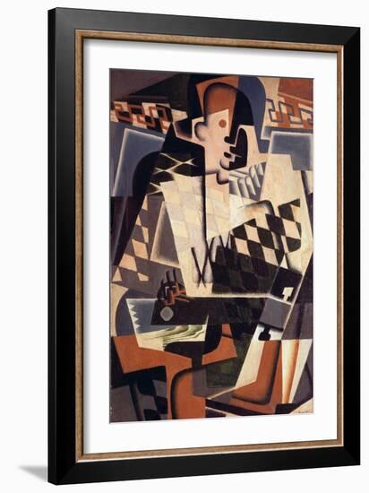 Harlequin with a Guitar, 1917-Juan Gris-Framed Giclee Print