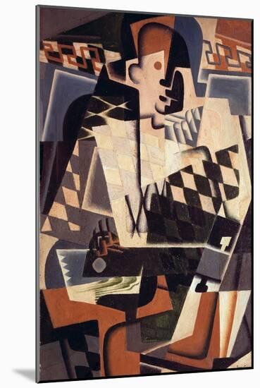 Harlequin with a Guitar, 1917-Juan Gris-Mounted Giclee Print