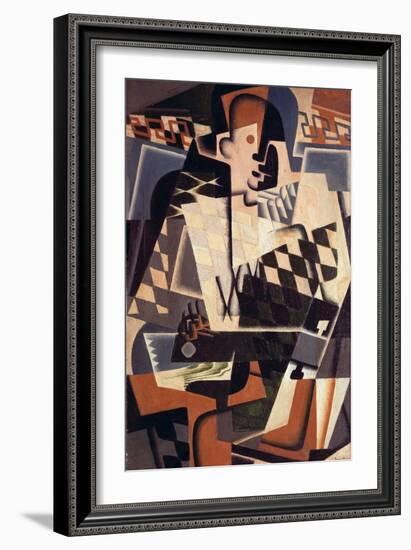 Harlequin with a Guitar, 1917-Juan Gris-Framed Giclee Print