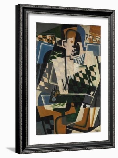 Harlequin with a Guitar, 1917-Juan Gris-Framed Giclee Print