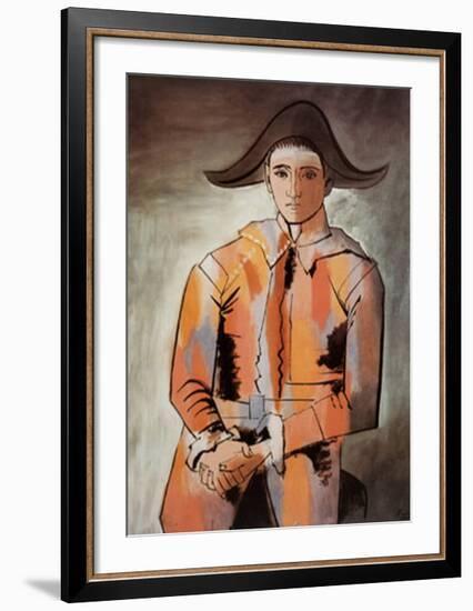 Harlequin with Folded Hands, c.1923-Pablo Picasso-Framed Art Print