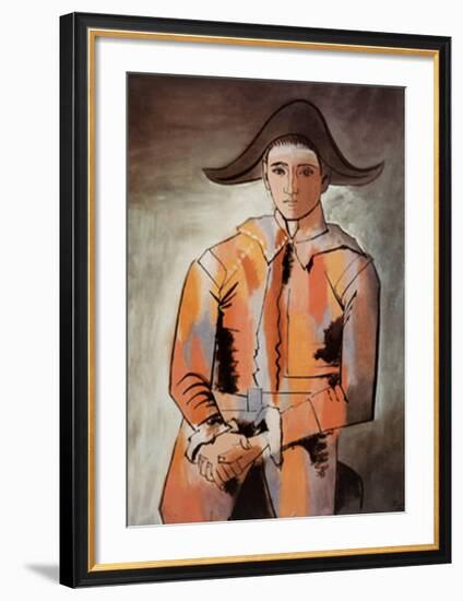 Harlequin with Folded Hands, c.1923-Pablo Picasso-Framed Art Print