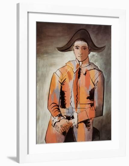 Harlequin with Folded Hands, c.1923-Pablo Picasso-Framed Art Print