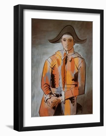 Harlequin with Folded Hands, c.1923-Pablo Picasso-Framed Art Print