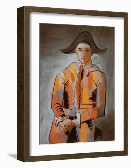 Harlequin with Folded Hands, c.1923-Pablo Picasso-Framed Art Print