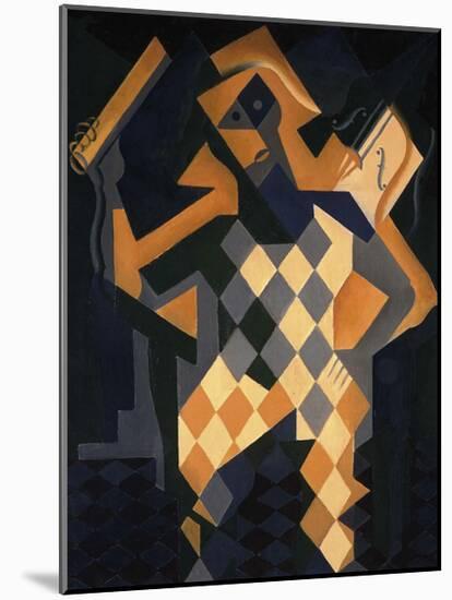 Harlequin With Violin-Juan Gris-Mounted Premium Giclee Print