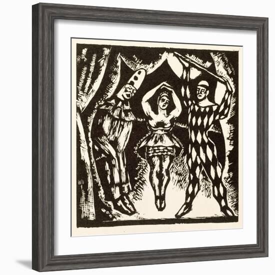 Harlequinade, Woodcut by Roger Fry (Woodcut)-Mark Gertler-Framed Giclee Print