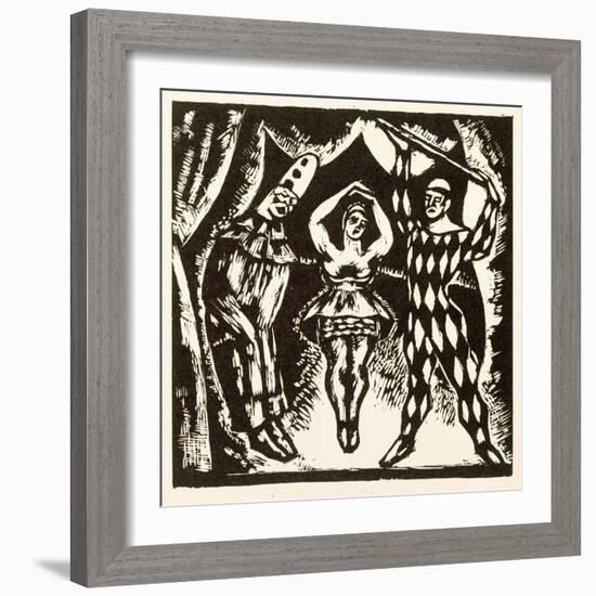 Harlequinade, Woodcut by Roger Fry (Woodcut)-Mark Gertler-Framed Giclee Print