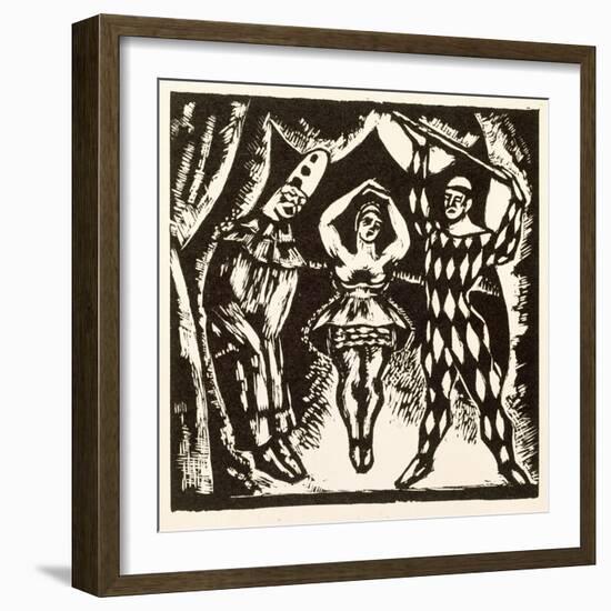 Harlequinade, Woodcut by Roger Fry (Woodcut)-Mark Gertler-Framed Giclee Print